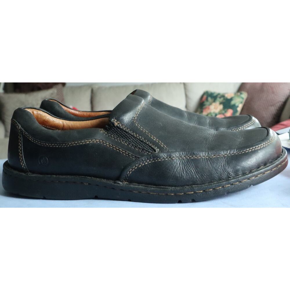 Born Shoe Men 13 Black Leather Slip On Loafers Comfort Handcrafted H42403 Casual - Picture 3 of 9